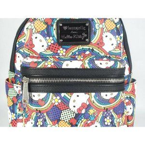 Loungefly Sanrio HELLO KITTY RAINBOW Mini Backpack 10.5" VHTF Older Heart Logo